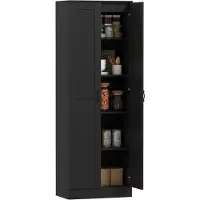 HOMCOM Keukenvoorraadkast - Spaanplaat - 60x36,5x175cm - Zwart