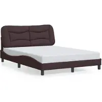 vidaXL Bedframe zonder matras "Hvar" stof donkerbruin 140x200 cm