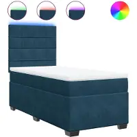 vidaXL Boxspring met matras fluweel blauw 80x200 cm