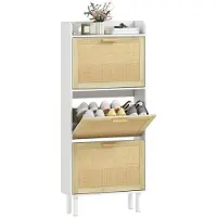 HOMCOM Schoenenkast - Spaanplaat - 65x24,5x153cm - Wit