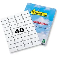 123inkt universele etiketten A4 52,5 x 29,7 mm wit (4.000 etiketten) FSC Mix Credit