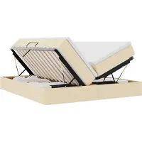 vidaXL Opbergbed met matras met matras Crème 200 x 200 cm Polyester