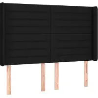 vidaXL Hoofdbord met randen 147x16x118/128 cm stof zwart