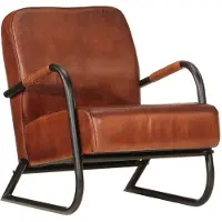 vidaXL Fauteuil echt leer bruin