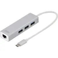 Digitus DA-70255 laptop dock & poortreplicator USB 3.2 Gen 1 (3.1 Gen 1) Type-C Grijs, Wit