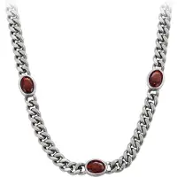 Gaya Ketting robijnrood / zilver