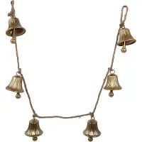 Clayre & Eef Hanger Bel 9x9x135 cm Goudkleurig Metaal