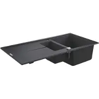 GROHE - Composiet spoelbak K400 met automatische waste, 100x50 cm, grafiet zwart 31642AP0