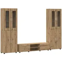 vidaXL Tv-meubelset FLORIN 3 pcs Artisan Eiken Bewerkt hout