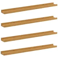 vidaXL Wandplank 4 st Beige 80 x 9 x 3 cm Bewerkt hout