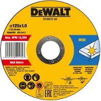 DeWalt DT43972-QZ Doorslijpschijvenset - 10 stuks in Metalen Bewaarblik - 125 x 1,0 mm - INOX & Staal - Superdun - Voor Haakse Slijper - Professionele Slijpschijven - 5054905245689