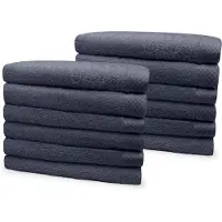 Eleganzzz Badstof Handdoek 100% Katoen 50x100cm - dark grey - Set van 12