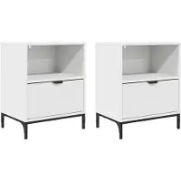 vidaXL Nachtkastje 2 st Wit 49 x 36 x 61 cm Bewerkt hout
