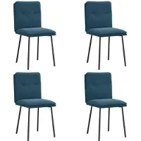 vidaXL Eetkamerstoelen 4 st fluweel blauw