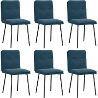 vidaXL Eetkamerstoelen 6 st fluweel blauw
