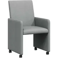 vidaXL Eetkamerstoelen met wielen 2 st Stof Lichtgrijs 57 x 66 x 94 cm