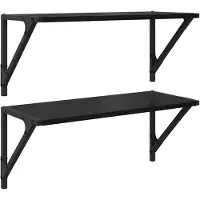 vidaXL Wandplanken Muurmontage 2 pcs Zwart Eiken 60 x 25 x 25,5 cm