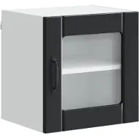 vidaXL Wandglas Kasten LUCCA Zwart 40 x 31 x 40 cm Bewerkt hout