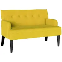 vidaXL Chesterfield Bank Geel 112 x 65,5 x 75 cm Fluweel