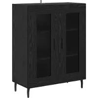 vidaXL Dressoir Zwart Eiken 69,5 x 34 x 90 cm Bewerkt hout