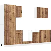 vidaXL 7-delige Keukenkastenset Lucca bewerkt hout oud houtkleurig