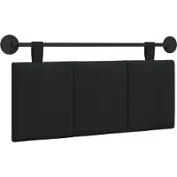 vidaXL Hangend hoofdbord Zwart Stof