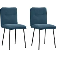 vidaXL Eetkamerstoelen 2 st fluweel blauw