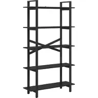 vidaXL Boekenplank 5-laags 100 x 33.5 x 64 cm Bewerkt hout Zwart Eiken
