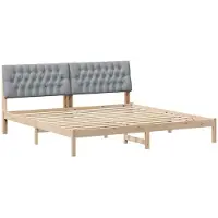 vidaXL Bedframe met Gevoerde Hoofdbord Bruin 200 x 200 cm