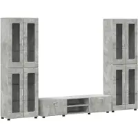 vidaXL Tv-meubelset FLORIN 3 st Beton Grijs Bewerkt hout