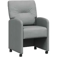 vidaXL Eetkamerstoelen met wielen 2 st Stof Lichtgrijs 57 x 67 x 95 cm
