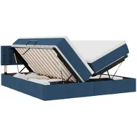 vidaXL Opbergbed met matras met opslag Blauw 180 x 200 cm Kunstleer