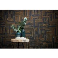 Living Walls GRAFISCH PENSEELSTREKEN BEHANG | Stofeffect - Bruin Grijs Zwart/Antraciet - Metropolitan Stories Hot Spots