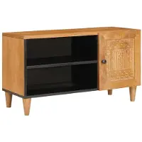 vidaXL TV Eenheden met plank Lichtbruin 80 x 33 x 46 cm Bewerkt hout