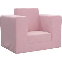 vidaXL Kinderslaapbank zacht pluche roze
