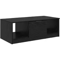 vidaXL Salontafel Zwart Eiken 102 x 50 x 36cm Bewerkt hout