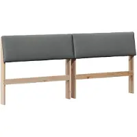 vidaXL Gestoffeerd hoofdbord Donkergrijs 180 cm Massief grenenhout