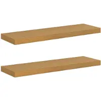 vidaXL Wandplank 2 st Beige 80 x 23,5 x 3,8 cm Bewerkt hout