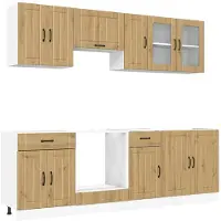 vidaXL 8-delige Keukenkastenset Kalmar bewerkt hout artisanaal eiken