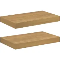 vidaXL Wandplank 2 st Bruin 40 x 23,5 x 3,8 cm Bewerkt hout