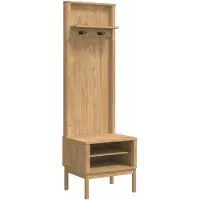 vidaXL hal kast FLORO Wasbruin 50 x 40 x 158 cm Massief vurenhout