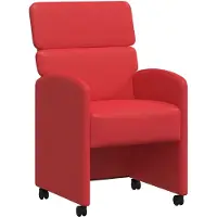 vidaXL Eetkamerstoelen met wielen 2 st Kunstleer Rood 58 x 65 x 98 cm