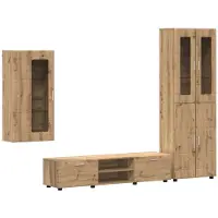 vidaXL Tv-meubelset FLORIN 3 st Artisan Eiken Bewerkt hout