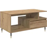 vidaXL Salontafel Artisan Eiken 90 x 49 x 45 cm Bewerkt hout