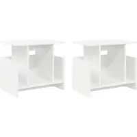 vidaXL TV Stand 2 st Wit Bewerkt hout