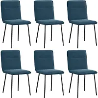 vidaXL Eetkamerstoelen 6 st fluweel blauw