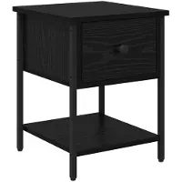 vidaXL Nachtkastje Zwart Eiken 34 x 35,5 x 45 cm Bewerkt hout