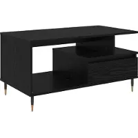 vidaXL Salontafel Zwart Eiken 90 x 49 x 45 cm Bewerkt hout