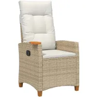 vidaXL Verstelbare stoel met theetafel 62 x 64 x 112 cm poly rattan