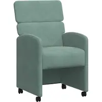 vidaXL Eetkamerstoelen met wielen 2 st Fluweel Zeegroen